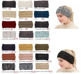 CC Hairband Colourful Knitted Crochet Headband Winter Ear Warmer Elastic Hairbands Wide Hair Accessories For ladies or girls9953155