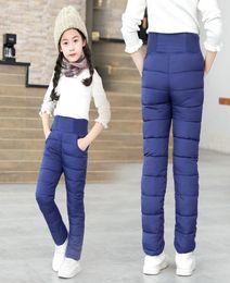 Kid Boys Girls Winter Pants Cotton Padded Thick Warm Trousers Waterproof Ski Pants 9 10 12 Year High Waist Leggings Baby5292914