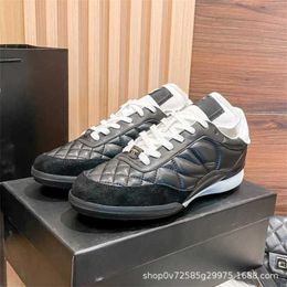 32% OFF shoes 2024 Winter New Little Fragrant Style Daily Thick Sole Versatile Genuine Leather Diamond Plaid Lace up Casual Dad Sports Shoes Female