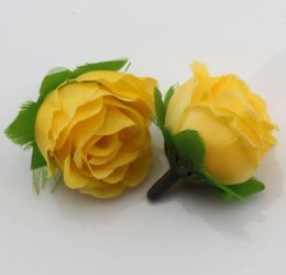 Hot Sale ! 500Pcs Yellow Tea Rose Flower Head Artificial Flowers Wedding flower 3cm 2024304