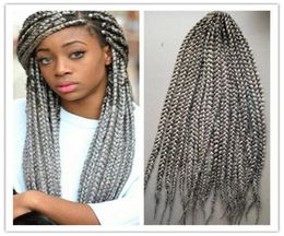 1824inch 3x BOX braids syntheitc crochet hair extension two tone straight 3s box braids drop fashion4731022