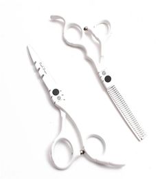 Professional Barber Scissors 6quot JP 440C White Hair Scissors Cutting Scissors Thinning Shears Hairdressing Shears Promotion Ne7537426