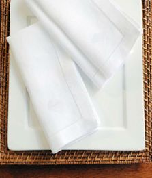 12PCS White Hemstitched Napkins Cocktail Napkin For Party Wedding Table Cloth Linen Napkins Cotton 45x45cm And 30x50cm5897206