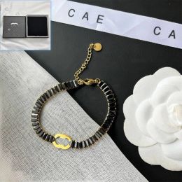 2024 new Charm Women Gift Bracelet Designer Luxury Black Gold Plated Chain Bracelet High Quality Birthday Wedding Jewelry Hot Brand Boutique Girl Couple Bracelet