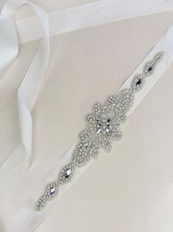 Fashionable Bridal Belt Wedding Rhinestone Faux Princess Sashes Flower Bridesmaid Dress Sash Wedding Accessories Multi Color Ribbo5009229