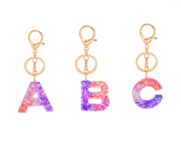 Keychains 2024 26 Initials Letter Pendant Key Chains For Women Acrylic Resin Keyrings Car Ring Holders Bag Charm Jewellery Gift