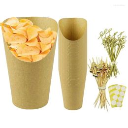 Disposable Cups Straws Charcuterie Kraft Paper Popcorn Boxes Brown Appetizer Baking With Cocktail Toothpicks