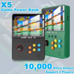 Players Retro Game Console with 10000 Games Handheld Game Player Support 2 Players 3D Joystick X5 Portable Game Power Bank 4.0IPS Screen