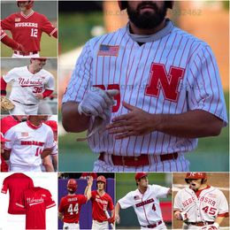 Niestandardowe Nebraska Cornhuskers Baseball Jerseys Mens Women Youth All Siched McKinley Malecha Mya Felder Billie Andrews Sydney Grey