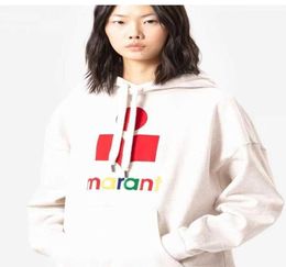 Isabel Marant Etoile Flocked Hoodies Print Letter Gradual Color Hooded Pullover Sweatshirt Women Designer Casual Long Sleeve Fleec3745477