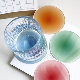 Gradient Acrylic Coasters Ins Anti-Slip Round Cup Pad Dining Table Placemat Cafe Desktop Decor Ornament Kitchen Bowl Mats