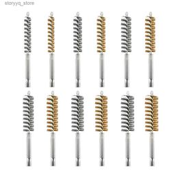 Cleaning Brushes 12Pc Wire Bore Brush Bore Cleaning Brush Set Stainless Steel Wire Twisted Brush for Drill Impact Driver in 6 SizesL240304