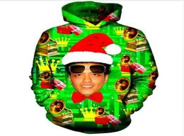 New Fashion MenWomen Bruno Mars Christmas Funny 3d Sweatshirts Hoodies Autumn Winter casual Print Hooded Pullovers Tops LM00654553896