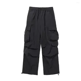 Men's Pants Men Work Trousers Stylish Cargo With Multiple Pockets Loose Fit Elastic Waistband Trendy Streetwear For Hip Hop