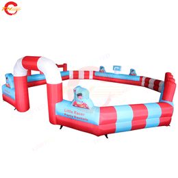 wholesale Outdoor Activities Free Door Shipping 10x10m (33x33ft) With blower Pink Inflatable Race Track GoKart Racing Arena Carnival Toys for Sale