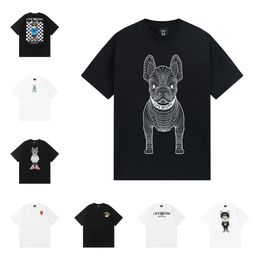 Designer T Shirts Mens Womens LifeWork T-shirts Loose Tees Tops Man Casual Shirt Streetwear Shorts Sleeve Polos Tshirts Size S-XL Pure Cotton Top French bulldog