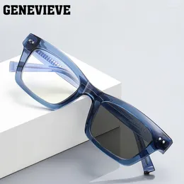 Sunglasses GENEVIEVE Classic Square Frame Geometric Design Blue Light Protection Glasses Pochromic Customizable Prescription PFD2191