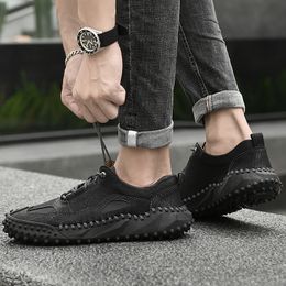 Fashion Men Women Mesh Running Shoes Leather Soft Comfort Black White Brown Dark Grey Red Beige Pink Mens Trainers Sports Sneakers GAI