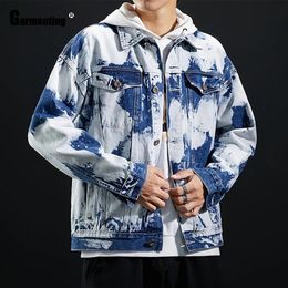 Spring Autumn Men Demin Jackets Fashion Jean Outerwear Colorblock Demin Jacket Loose Mens Clothing Plus Size S-3XL240304