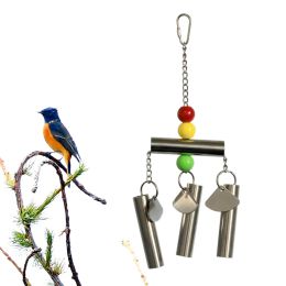 Toys Stainless Steel Bell Bird Toy for Medium and Large Sized Parrot and Squirrel (Random Beads Color)