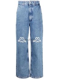 Women's Jeans Jeans Designer Trouser Legs Open Fork Tight Capris Denim Trousers Add Fleece Thicken Warm Slimming Brand Embroidery Sex 240304