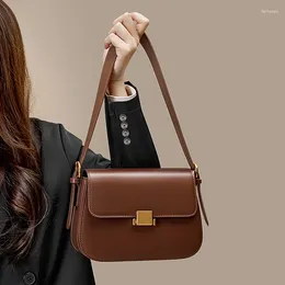 Evening Bags Hifashion 3 Layers Split Leather Small Underarm Shoulder For Women 2024 Trend Designer Crossbody Bag Square Ladies Handbags
