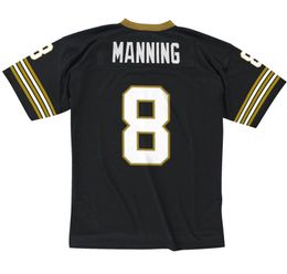 Stitched football Jersey 8 Archie Manning 1979 black mesh retro Rugby jerseys Men Women and Youth S-6XL