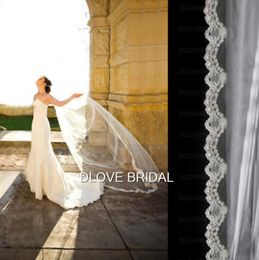 Romantic High Quality Two Metre Long Bridal Wedding Veil Soft Tulle Lace One Layer Po Hair Accessory Cover Veils New Style 5043895