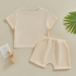 Clothing Sets Baby Boy Easter Outfit Round Neck Short Sleeve Tops Toddler Shorts Summer