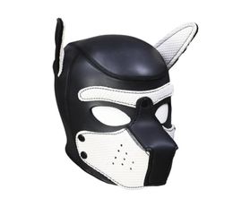 2020 Party Masks Pup Puppy Play Dog Hood Mask Padded Latex Rubber Role Play Cosplay Full HeadEars Halloween Mask Sex Toy For Coup2878062