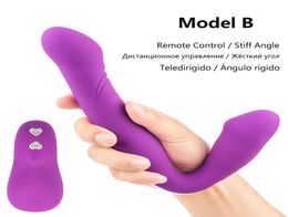 Strapless Strapon Dildo Vibrators for Women Intimate Sex Products Strap On Double Ended Dildos Adult Sex Toys for Woman Y1912145669881