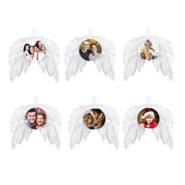 Christmas Decorations Feather Wings Sublimation Ornament Wooden Blanks Angel Sep01 Drop Delivery Home Garden Festive Party Supplies Dhlva