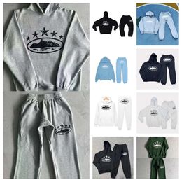 Demon Island Trendy street loose hoodie set Cortez white sportswear trendy hip-hop skateboard casual set mens af