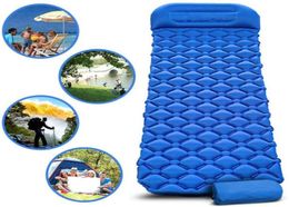 Outdoor TPU Mat Camp Inflatable Sleeping Self Inflated Pad Air Cushion Camping With Pillow Mattress X245D Bags4120352