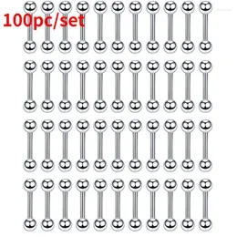 Stud Earrings 100Pcs/Lot Surgical Stainless Steel Body Piercing Jewellery Tragus Earring Barbell Punk Ear Studs Cartilage