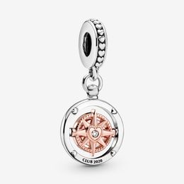 New Arrival Charms 925 Sterling Silver Club 2020 Compass Dangle Charm Fit Original European Charm Bracelet Fashion Jewelry Accesso2895