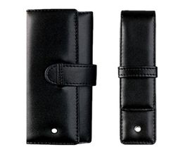 Promotion Black Leather Pen Bag office stationery Fashion pencil case for single pen3739452