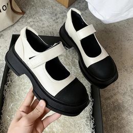 Dress Shoes Women's Fashion Square Head Outdoors 2024 Spring Autumn Wear Resistant Thick With Mary Jane Female