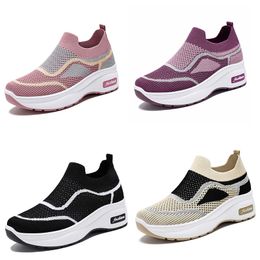 Mom shoes 2024 spring thick-soled casual style women's shoes heightened shoes mesh breathable shoes women