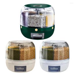 Storage Bottles 360 Degree Rotating Rice Barrels Kitchen Container Large Food Sealed Cereal Dispenser Tank Grain