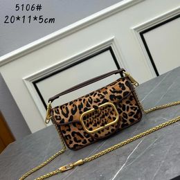 valentine's Special 10a Shoulder Bag Crossbody Top Quality and Handbag Leopard Print Calfskin Handbag Loco Chain Bag Mobile Phone Bag Lipstick Bag Gold Hardware Wome