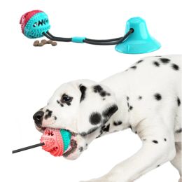 Toys Medium Large Dog Ball Toys Suction Cup Ropes Interactive Slow Leaking Feeder Chew Toy Tooth Clean Golden Retriever Dog Supplies