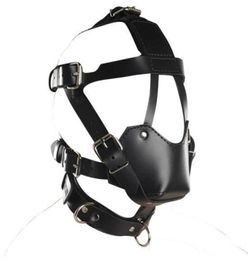 Slave Bright Muzzles Leather Hoods Mask Removable Mouth Gag Goggles Fetish Fantasy Sex Product For Adult Head Restraints BDSM Bond1229323