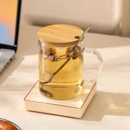 Makers 110V/220V Cup Heater Coffee Mug Warmer Electric Hot Plate 55°C Thermostatic Heating Pad Milk Tea Warm Coaster For Friends Gift