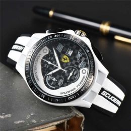 14% OFF watch Watch Ferrar for Men Mens Six needles All Dial Work Quartz Top Luxury Chronograph Clock Rubber Belt