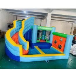 3.6x3.4x2.2mH (12x11.2x7.3ft) wholesale Commercial Colorful Inflatable Water Slide Bounce House With Pool For Kids,Backyard Water Slide Combo Jumping Bouncer Outdoor