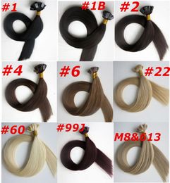 50g 1Set 50Strands Pro bonded Flat tip hair extensions 18 20 22 24inch Brazilian Indian human hair extensions4904020