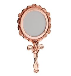 Mini Vintage Antique Style Handheld Cosmetic Folding Makeup Mirror Rose Gold Round6207812