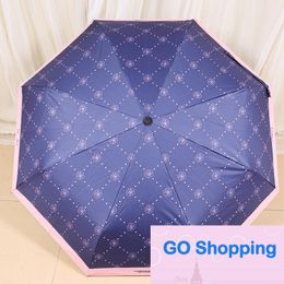 Quaitly Full Version Camellia Big Brand Umbrella Black Glue Coating Sun Protection Umbrella Automatic Open Rain and Rain Dual-Use Gift Box Umbrellas