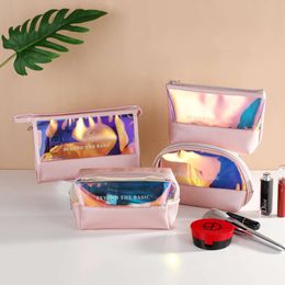 Makeup for Women 2024 Nowy w stylu Instagram Style duża pojemność kosmetyczna przenośna podróż Transparent TPU Laser Bag 570323